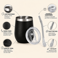 Calebasse à maté en acier inoxydable 350 ml