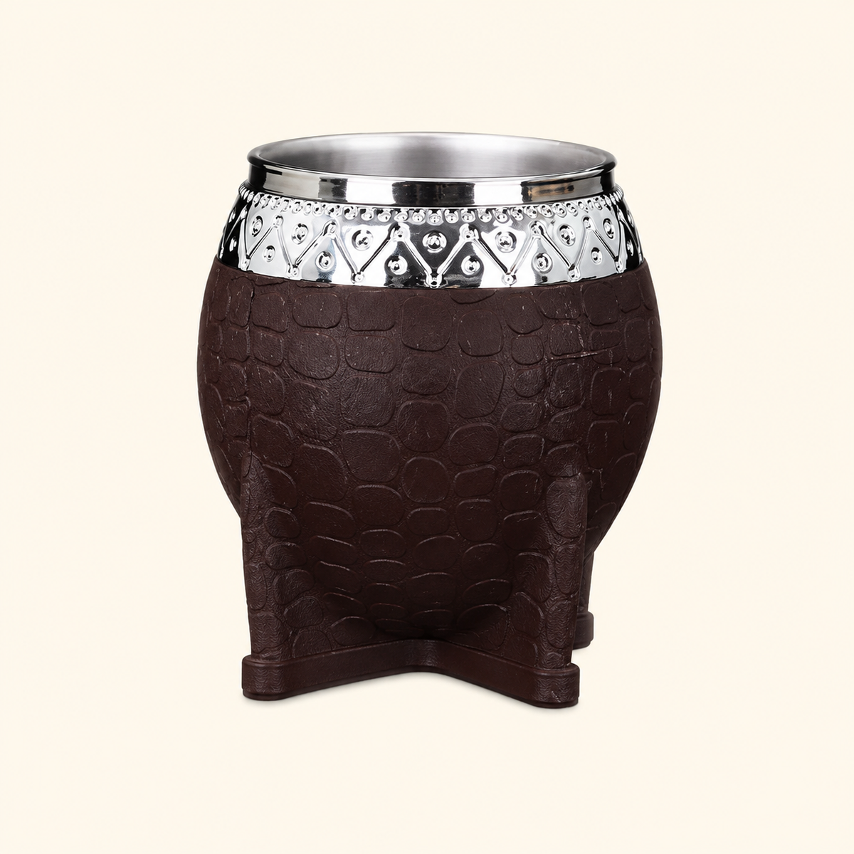 Calebasse marron en acier inoxydable