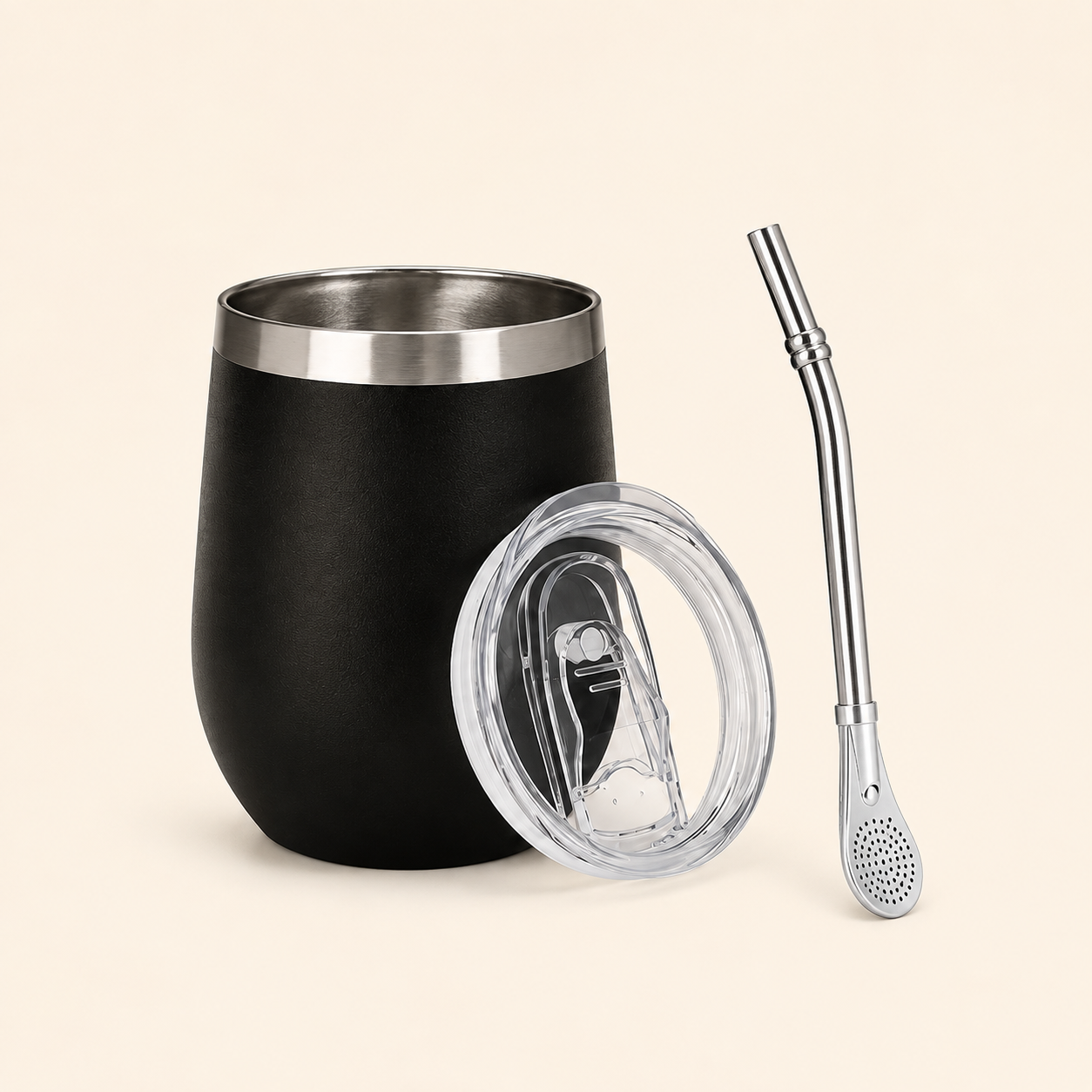 Calebasse à maté en acier inoxydable 350 ml
