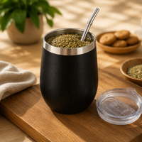 Calebasse à maté en acier inoxydable 350 ml
